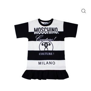 Moschino Black and White Striped Dress